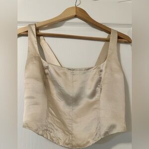 Reformation Sorrento Silk Top
- Almond